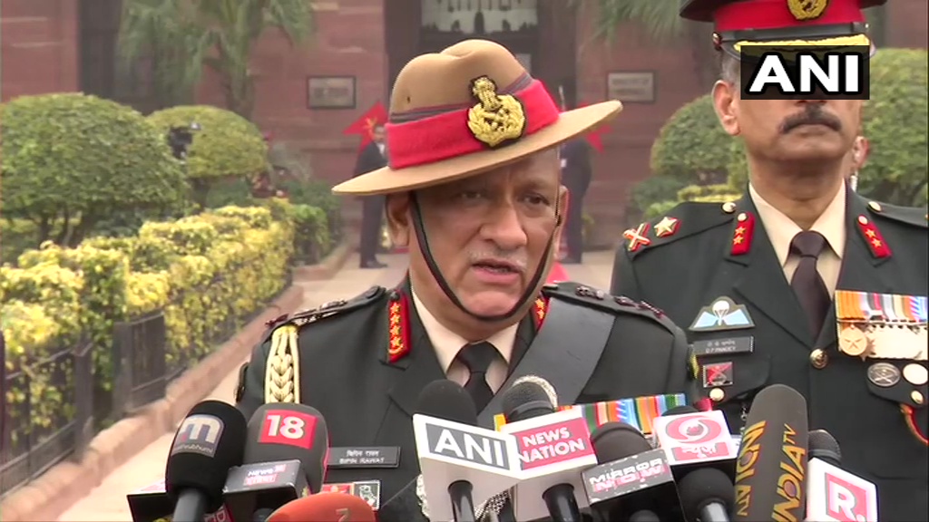 ANI's tweet photo. General Bipin Rawat on being asked whether Indian Army is better prepared to take on the challenges at Pakistan and China border: Yes, they are better prepared. https://t.co/DT2mXxA7cW