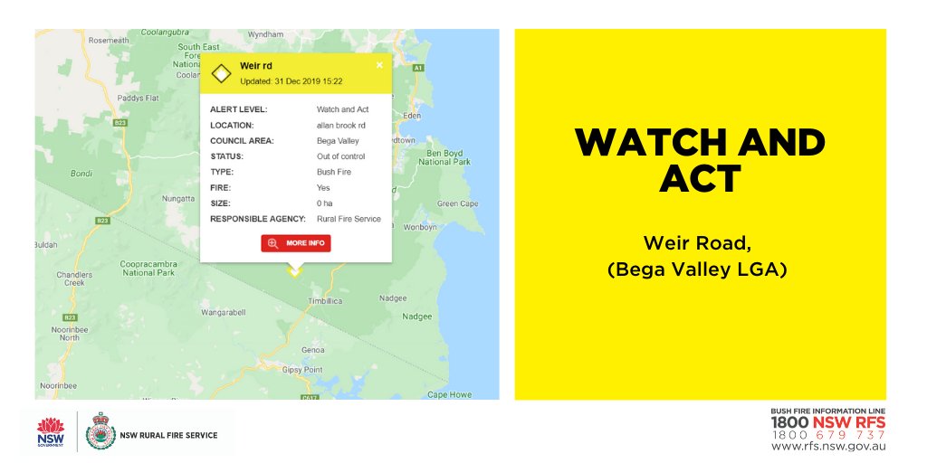 Nsw Rfs On Twitter Watch And Act Weir Road Bega Valley Lga