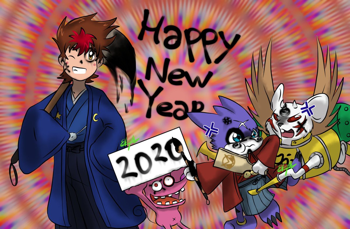 TZoe611's tweet photo. ¡Feliz Año Nuevo x3!
🎇🎇🎇🎆🎆🎆
#digimon #デジモン #tagiru #gumdramon #明石タギル #ガムドラモン #chuumon #tyumon #kumbhiramon #happynewyear2020 #NewYear #rat https://t.co/rNvCRmcZFi