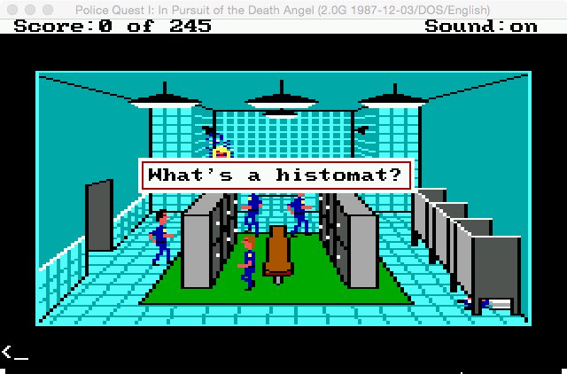 What’s a “Histomat”? (Police Quest: Sierra 1987)