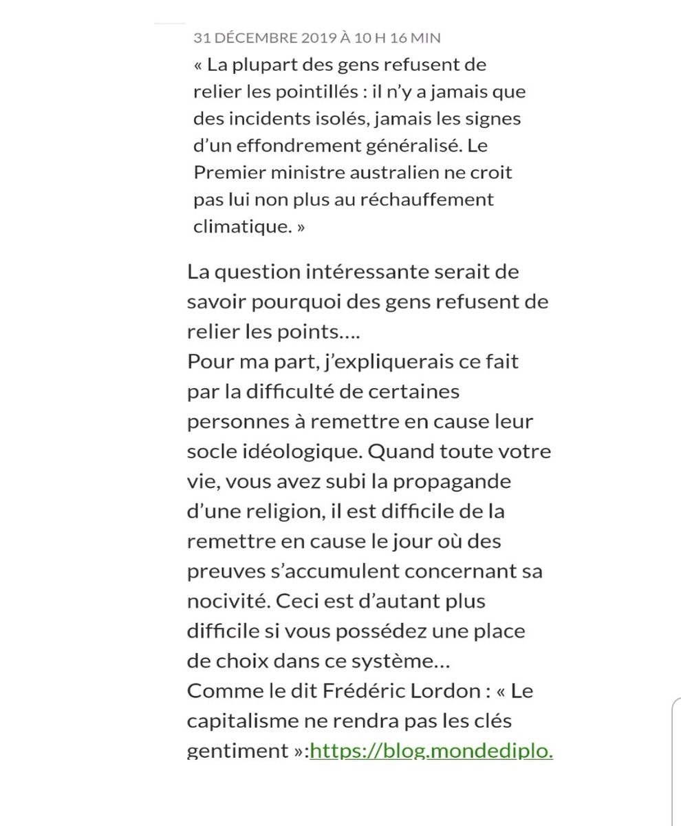 NOTRE AVEUGLEMENT À L’EFFONDREMENT
#climat #COLLAPSOLOGIE
#australie #rechauffementclimatique #effondrement #extinction #incendie #incendieenaustralie #premierministreaustralien #koala #effondrementclimatique