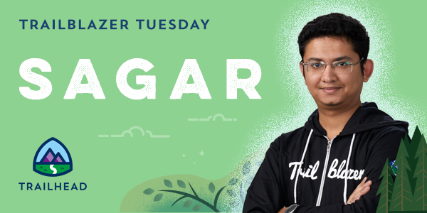 trailhead's tweet photo. ✨This #TrailblazerTuesday we're celebrating, @sagarjaipareek!✨ Sagar received his Golden Hoodie at #TDXIndia19! Congratulations, Sagar! 🎉 https://t.co/U3yCFXHRjh