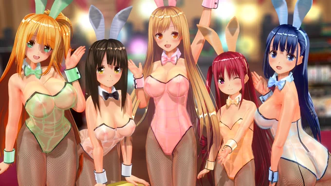 透けバニー、日焼けビッチ、透けナース、ポニテメイド...今年一年色々なSSが撮れました!皆さま良いお年を!#2019自分が選ぶ今年の4枚 #COM3D2 #CM3D2 
