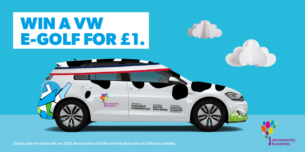 MKComFoundation's tweet photo. You can still take part in our car raffle for your chance to win a Volkswagen e-golf for only £1! Enter now until the 6th January...hurry! 😊 https://t.co/4NlvvmIC1p #WinaCar #MKComFoundation #Competition #Charity #Raffle #CentreMK https://t.co/peM3R7NrcV