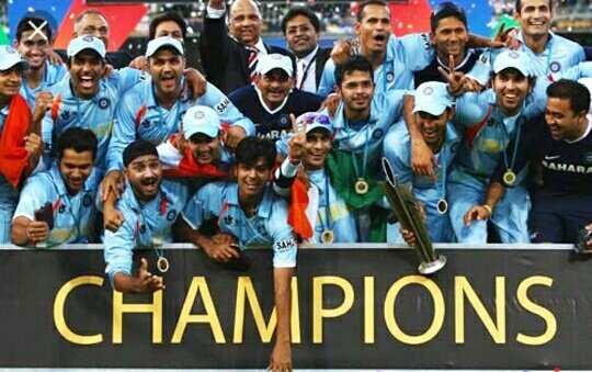Indian T-20 team 2007 (With no big name in the team)Heroes are born in most unlikely situations