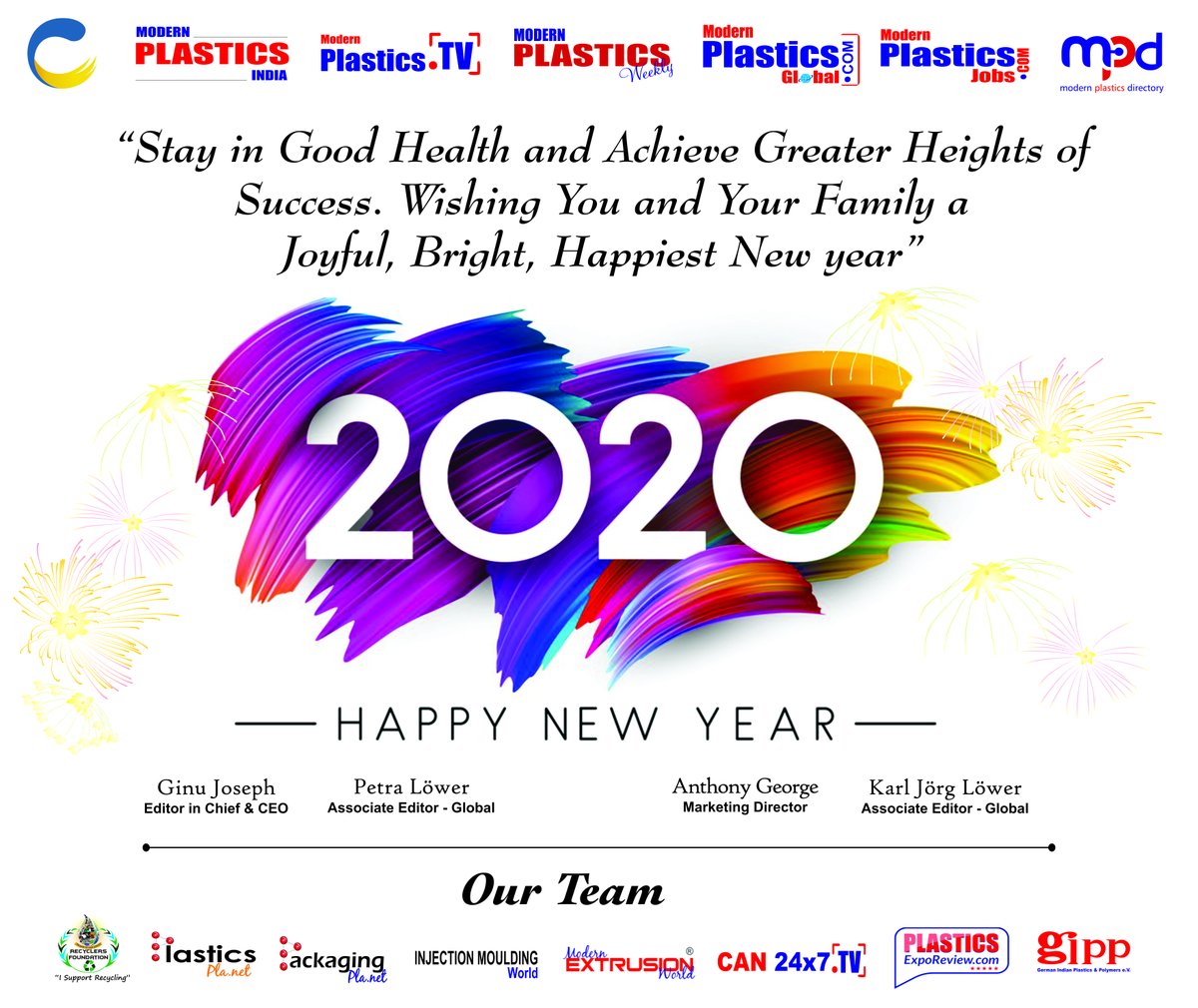 ModernPlasticsI's tweet photo. Happy New Year.........2020
#ginu #joseph #modern #plastics #india #tv #global #weekly #Jobs #gipp #PlastIndia #PlastAsia #Plastivision #Arabia #IndiaPlast #iPlast #NPE #K #German #Indian #Plastics #Polymer #e.V #Recycling #Foundation #Market #Injection #Moulding #Blow #Molding https://t.co/mVaDSDGp32