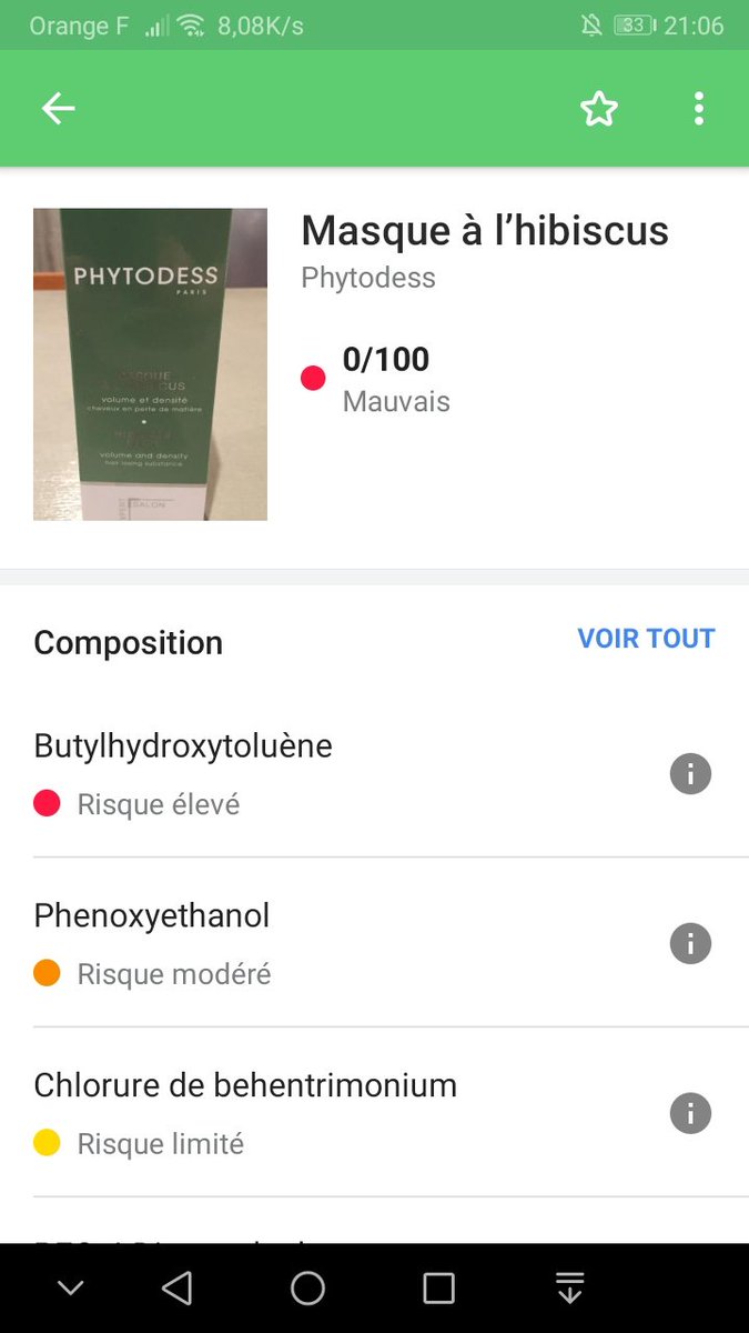 maylis_stella's tweet photo. Les 2 produits. De retour à la maison mon prévenant fiancé scanne les produits sur Yuka et l'appli de @UFCquechoisir #quelcosmetique et là c'est le drame ! Que des merdes allergènes et perturbateurs endocriniens dans ces produits #phytodess. https://t.co/KVf5ZYuCIa