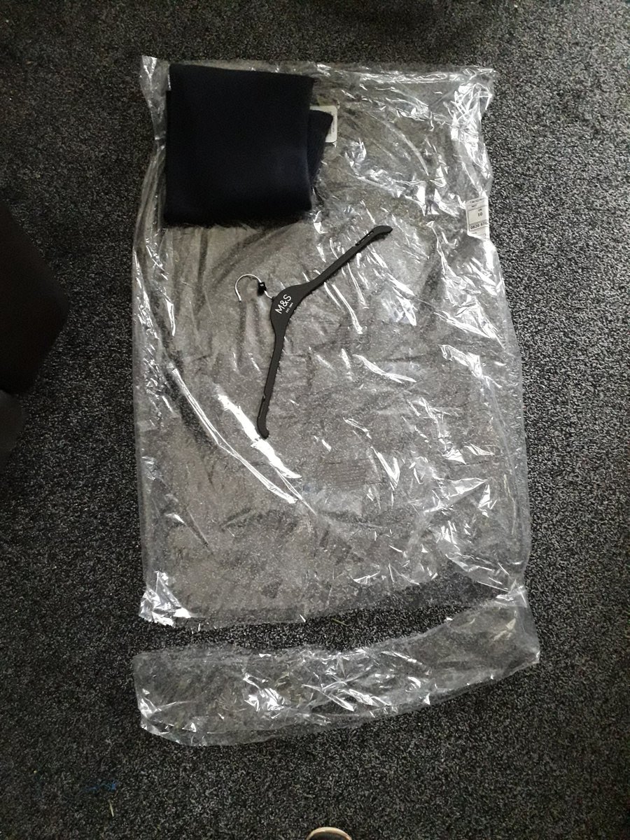 SnaefellSoaps's tweet photo. @marksandspencer Poor show. How can you justify using this much plastic? Why do you send a hanger? It's knitwear, not a tuxedo! https://t.co/ZPqyz6IOYG