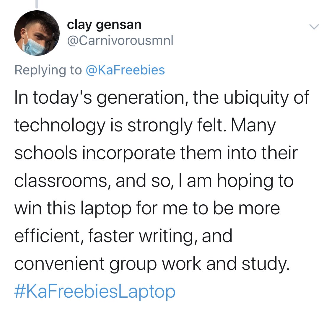 KaFreebies's tweet photo. Happy NewYear 🎊 
mga @KaFreebies

Winner of #kafreebieslaptop

@Carnivorousmnl 

Good luck on your studies. 
Hope this laptop helps 

RT this to acknowledge my post
Congrats: you can pick it up now till January 7 DM me for details on how to pick up your prize https://t.co/68hGua6Fic