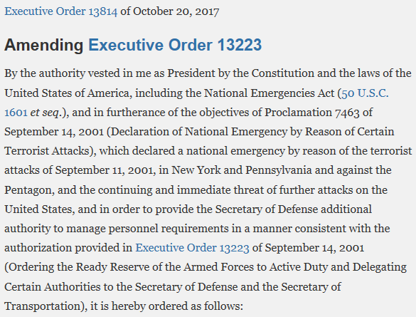 Part of the reason I spent the day posting  @realDonaldTrump EOs. https://twitter.com/JackalsLast/status/1211887819293110272