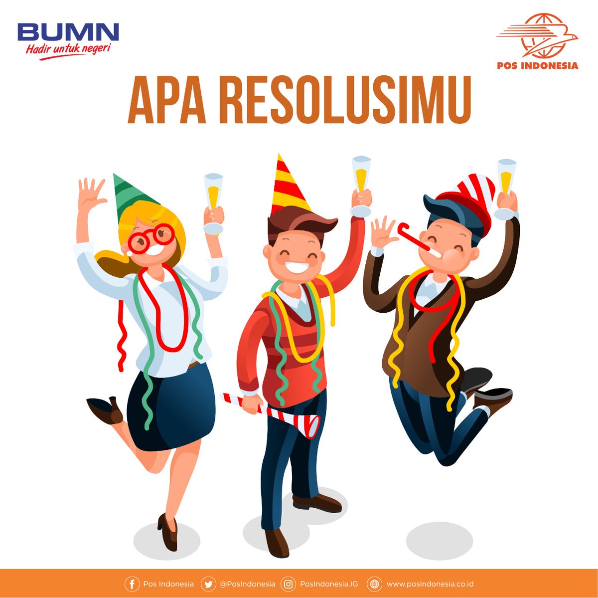 PosIndonesia's tweet photo. Mari bersama kita raih mimpi baru dan prestasi di tahun 2020 nanti. Apa resolusimu di tahun 2020, yuk sharing sama Minpos.

#POSindonesia #POSinaja #Resolusi2020 #indonesia #pakpos #bumnhadiruntuknegeri https://t.co/bWENrdQVrK