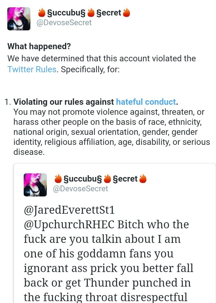 SecretDevose's tweet photo. This little ignorant piece of shit going to report me because his feelings got hurt Cry Me a River then climb in your douche canoe and Float the fuck out of here💁 https://t.co/cnmDtxkFPW