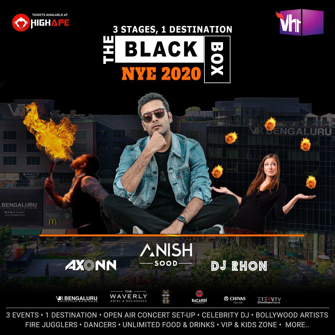 vh1india's tweet photo. #Bangalore, Get ready for the Biggest open-air NYE 2020 celebration in Bangalore at the exquisite Skydeck - VR Bengaluru.
Featuring popular Anish sood, fire dancers & more.
Get your tickets on @HighApe now (Limited):ย https://t.co/Ohs9NWflG7
#Vh1India #GetWithIt #HighApe https://t.co/EWV327acmG