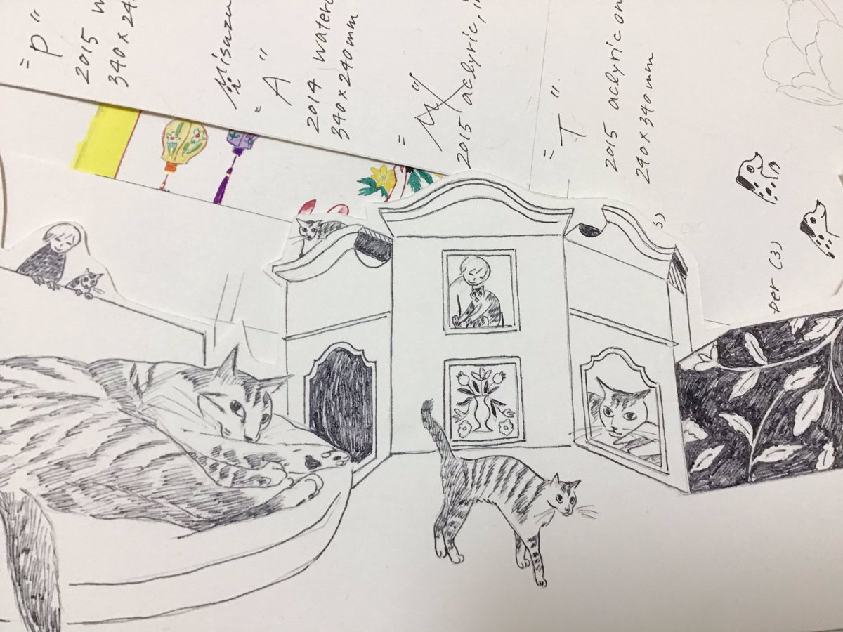 まだいろいろあった、ポップ用にかいた絵とか
今年はぎんちゃんの絵を特にたくさんかいたのでしあわせだったけど、絵をかこうとして見るのとぎんちゃんを見るというのは別で、二者間だけのものではない視線にならないように意識することで薄い膜のようなものができてしまう経験との行き来があった 