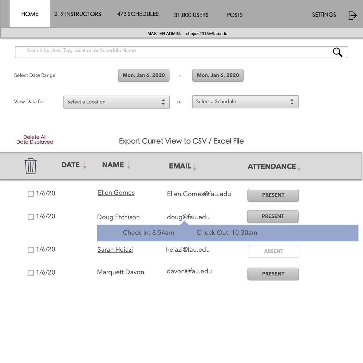 realtime college administrators can see student #attendance records. Unprecedented data for student success and also #studentsafety!