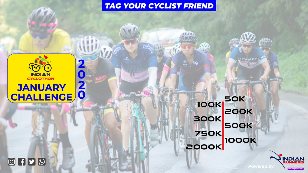 IndianCyclothon's tweet photo. Lets Welcome 2020 in a Healthy Style by riding down all our bad habits and laziness

Join @ https://t.co/mDPuhjlivL

#bebiker #indianrunners #indiancyclothon #rideeveryday #challengeyourself #challenge #riding #fitness #motivation #LetsDoItAgain #Bianchi #giant #scott #bergamont https://t.co/pDuNkmDim5