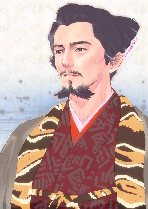 #2019年自分が選ぶ今年の1枚  後半にくらべると前半のほうがいっぱい描いていたかも。いだてん と 魔界転生の十兵衛さんほぼ自動着色 と 麒麟がくる 絵。 