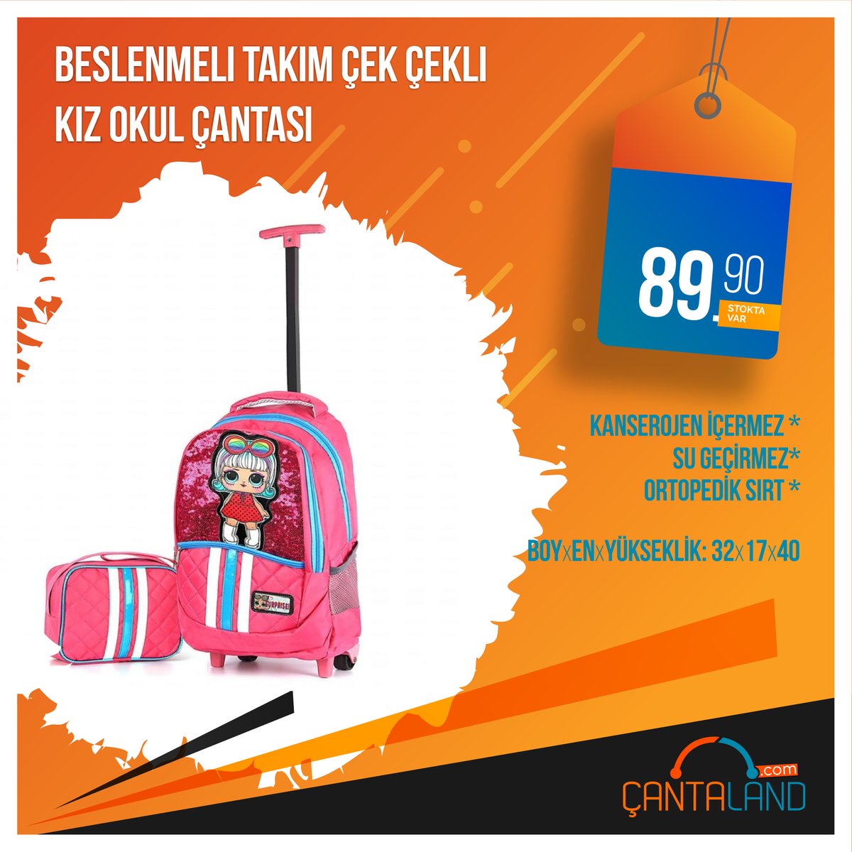 cantalandcom's tweet photo. Stok Kodu: FRE-1601-C-SL

Çocukların sağlığı düşünülerek tasarlanan Çek çekli okul çantası beslenme takımıyla Çantaland stoklarında sizlerle 🎉
#okulçantası #çekçekliçanta #sırtçantaları #sırtçantası  #çantadünyası #çantacı #çantacım #çantaland #çantamodelleri2019 #cantamodasi https://t.co/aMWYMKFS1p
