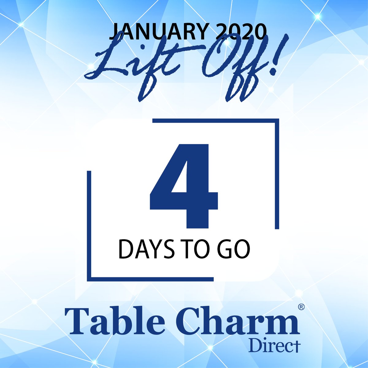 TableCharmSA's tweet photo. The last day of 2019 is here! And there are only 4 DAYS TO GO until January Lift Off 2020!!

Enjoy your New Year celebrations, stay safe and we can't wait to see you all in the new year!

#liftoff2020 #tablecharm #HighestEnergyWins https://t.co/buM7uwgXrv