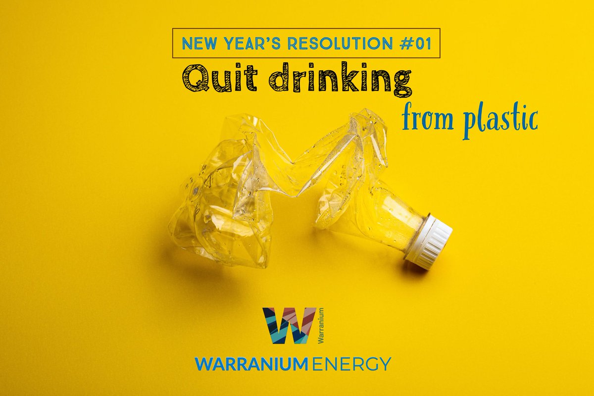 WarraniumEnergy's tweet photo. New Year's resolution #01
Every hour, 2.8 million plastic bottles are thrown away. Our New Year’s Resolution is to carry a reusable water bottle instead of a plastic one.
#NoMorePlastic Take the pledge and pass it on.
#WarraniumEnergy #WECareForNEXT #Warranium #NoMorePlastics https://t.co/DjLSiI5Y5l