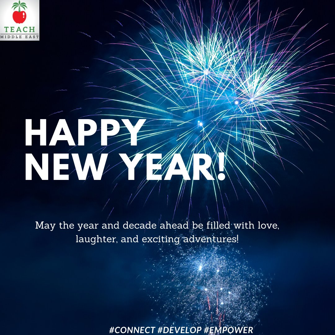 teachmiddleeast's tweet photo. Wishing all our readers and partners a very happy new year! Looking forward to collaborating with you all in 2020. #edchat #teachuaechat #edchatie #edchateu #SLTchat #WomenEd #edtechchat #edtech #edtechme #EdtechmiddleEast https://t.co/bfTy8FT6Bn