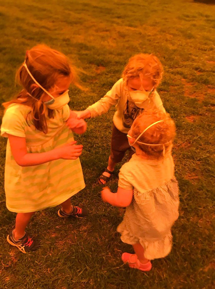 realCarrickRyan's tweet image. A friend just sent me these pics of her kids at the Bega Showground tonight.

Haunting images like this will forever epitomise 2019 for me.

May the next generation learn and heal from our mistakes.