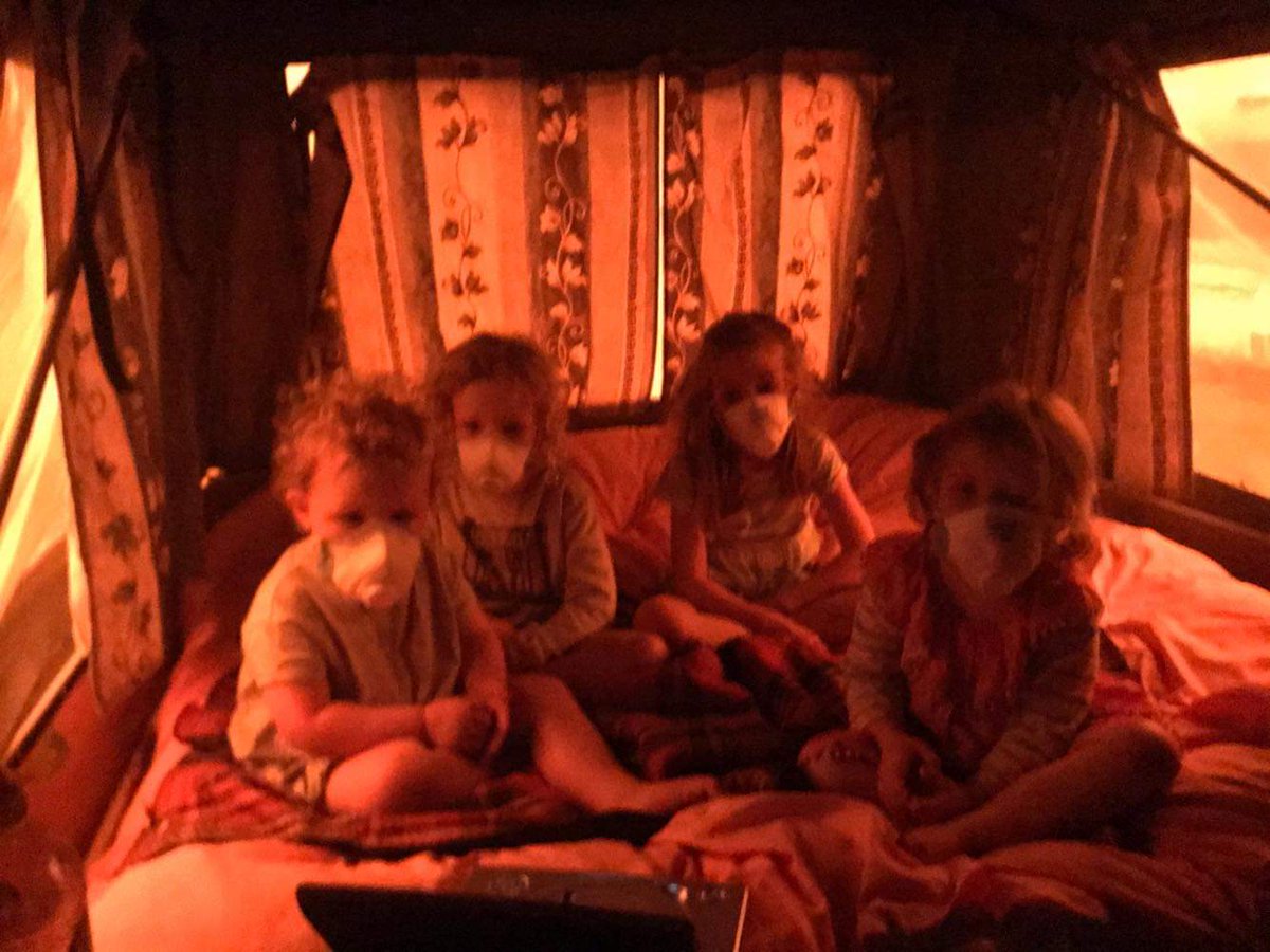realCarrickRyan's tweet image. A friend just sent me these pics of her kids at the Bega Showground tonight.

Haunting images like this will forever epitomise 2019 for me.

May the next generation learn and heal from our mistakes.
