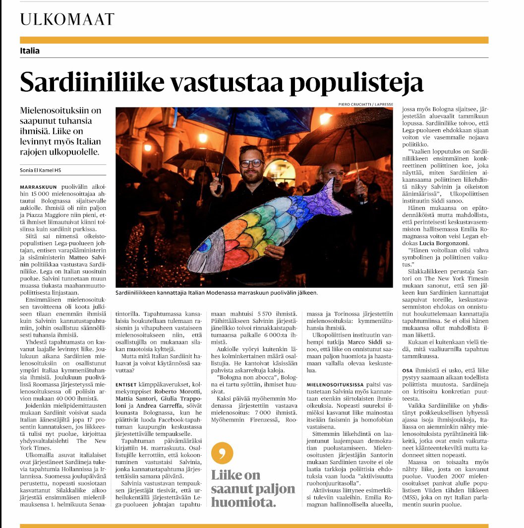 KrisuLinden's tweet photo. Hei @hsfi 
Kaksi juttua parviliikkeistä, muttei sanakaan Tanskan hallituksen isislinjauksesta? #sardiinit #silakat https://t.co/SZqda8ALa1