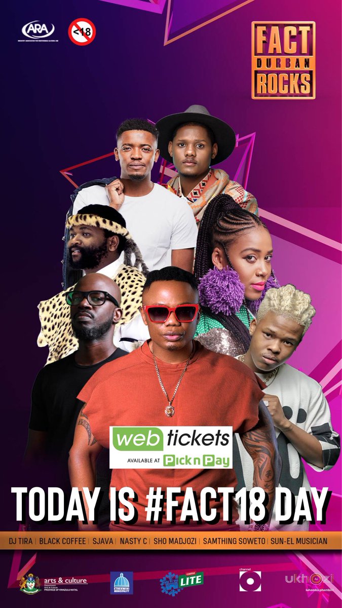 FactDbnRocks's tweet photo. Only General tickets left for #Fact18 at @webticketsSA &amp; @PicknPay for R300 - get R100 off with your @StandardBankZA card - Will be R350 at the gate https://t.co/XAjzHjTVoy
