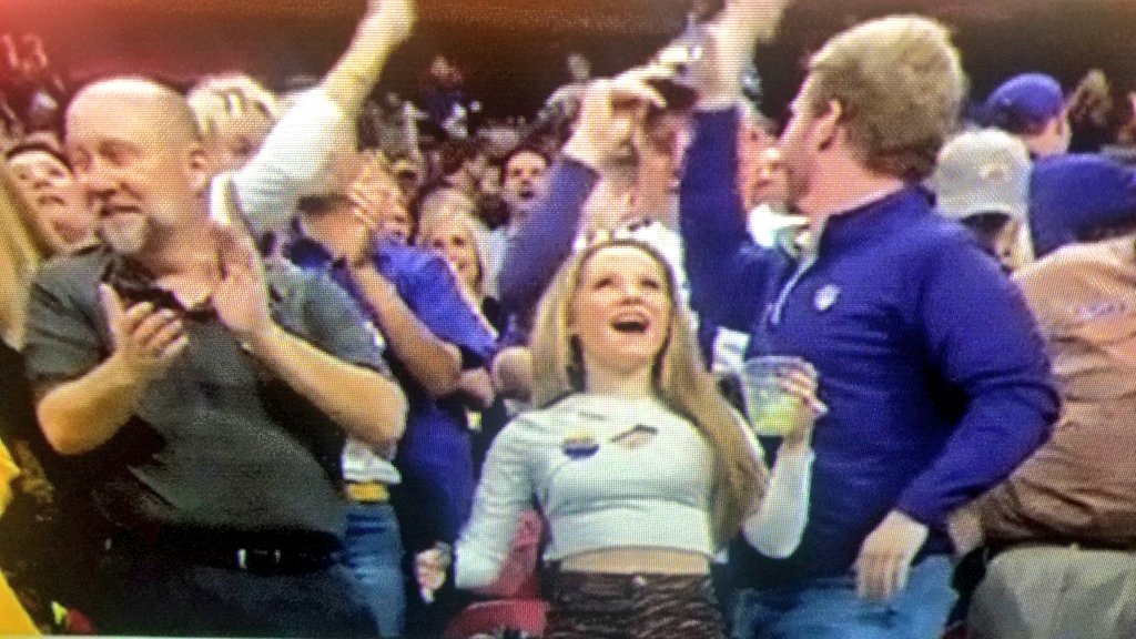 BHollandSports's tweet photo. The best part of the #LSUvsOU game??
The disbelief in the eyes of @TomLuginbill & @LRiddickESPN after the Joe Burrow to Terrace Marshall play in the 1st Quarter
(Also, the mood from Tiger fans 😂😂)
#LSU https://t.co/jaJPoBgcGQ