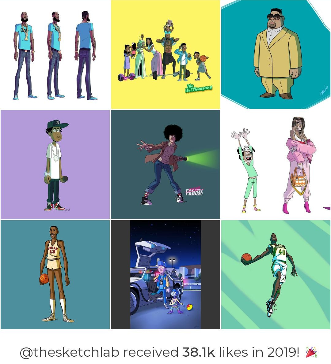 TheSketchLab's tweet photo. What a year it's been. Goal is to just keep drawing, creating, going and growing. Thank you to all of you who continue to stay connected and follow what I do. You are appreciated. #topnine2019 #heavyd #jayz #shawnkemp #wiltchamberlain #nipseyhussle #winnieharlow #thewilliamsons https://t.co/gn5iZAMo0d