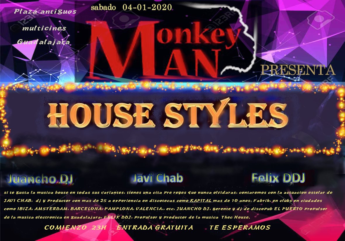 Sonido House en todas sus variantes con la actuación estelar del reconocido dj Javi Chab, acompañado de Juancho Dj y Felix DDJ como exponente de la música Tech House. Entrada gratuita,