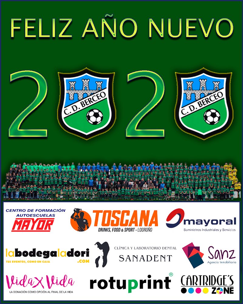 cdberceo's tweet photo. 💚💚🍇🎊💚💚⚽️⚽️💚💚
Desde la familia berceísta, os deseamos un muy FELIZ AÑO NUEVO 2020 🎉
💚💚⚽️⚽️💚💚🎊🍇💚💚 https://t.co/JX92OH70Zu
