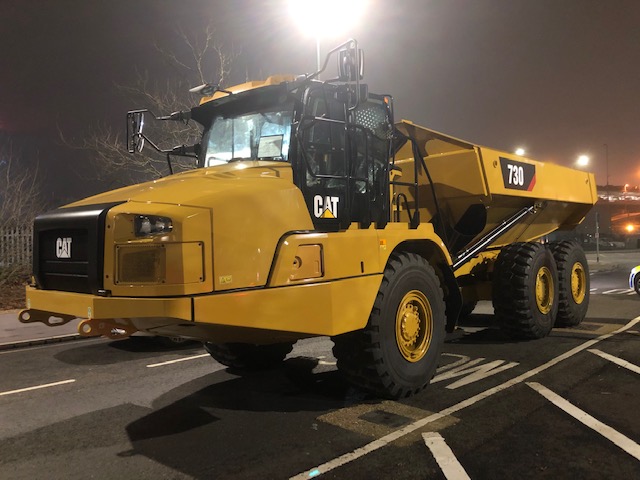 HantsPolRoads's tweet photo. A potential first for this years Christmas drink drive campaign. One detained in the early hours for theft of this brand new 22.5 ton Caterpillar Articulated Haul Truck and driving it with excess alcohol! #ItsNotWorthTheRisk. #Southampton #TwoBeards 26004 / 3806 https://t.co/KkIdALzISR