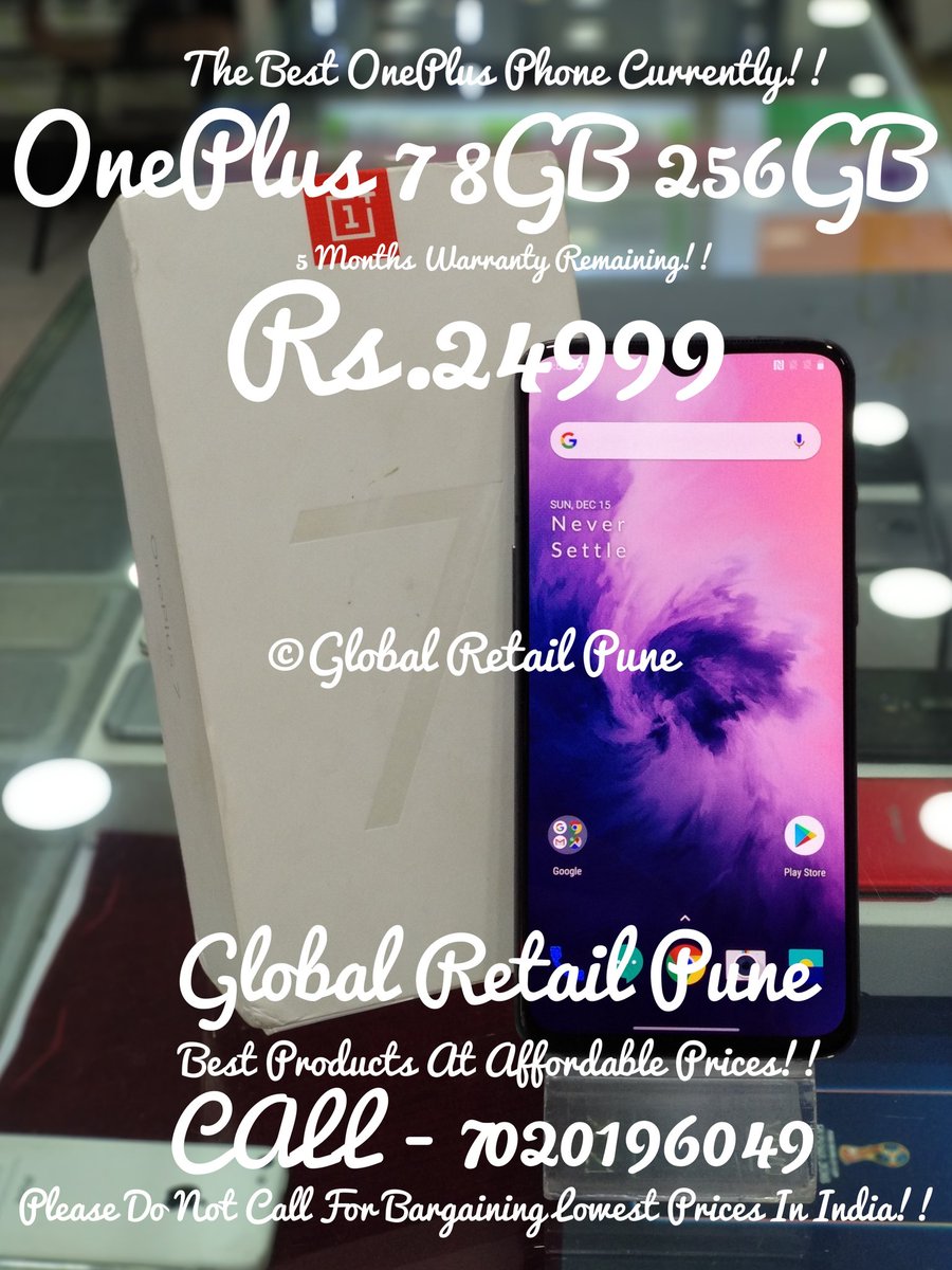 OnePlus 7 8GB 256GB : The Best OnePlus Phone Currently!! ❤️🙏

#oneplus7series #oneplus7 #oneplus7camera #oneplus7india #oneplus7photo #oneplus7shot #op7 #oneplus #oneplusfamily #oneplusfan #oneplus_india #onepluslife
#pune #punekar #globalretailpune #buybackmart #mobile #mobiles