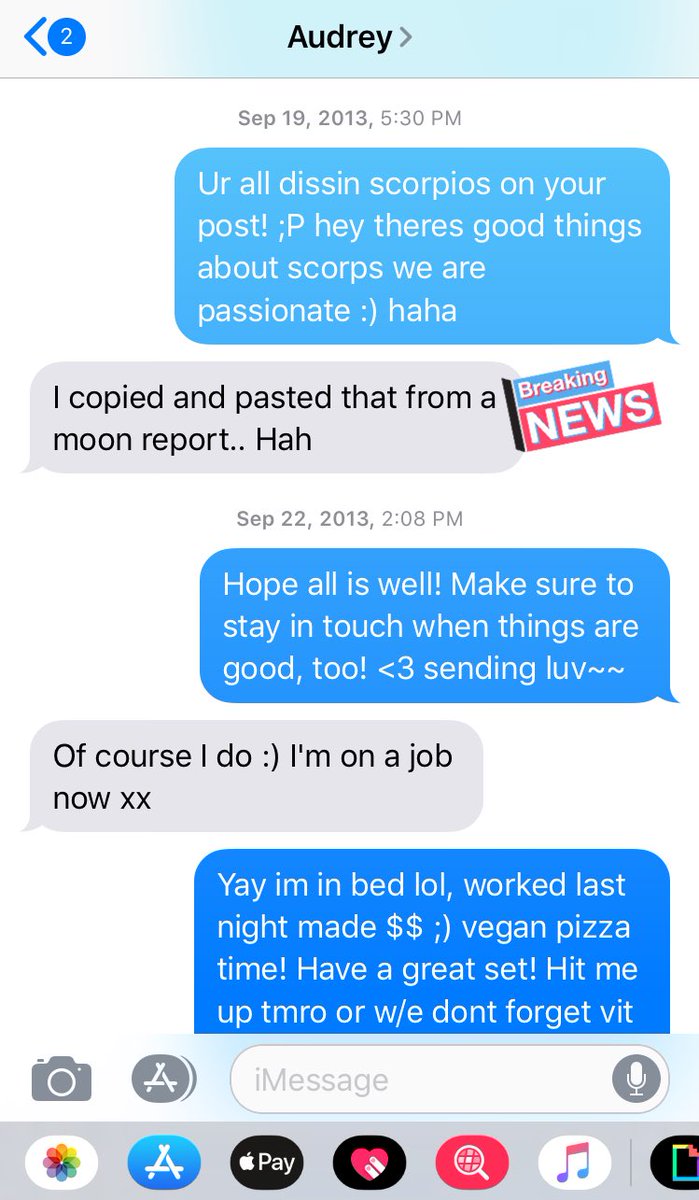 VeganBombshell's tweet photo. The one we have all been waiting for ... #AudreyKitching openly admits  to me (and laughs basically at her followers) about copying/pasting #astrology that ppl believed to be HER words.. her divination, YEARS. Nope, never was. She told me later she would just pull from fave sites https://t.co/XBA6EgdEY0