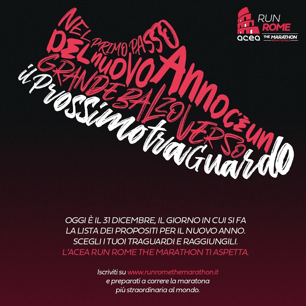 rrtm2021's tweet photo. New year is about to begin. 🥳🥳
Have you already defined your goals for 2️⃣0️⃣2️⃣0️⃣?
Whatever they are, we wish you reach them all!
#RRTM2020 #RunRomeTheMarathon #ACEARRTM2020 #ACEARunRomeTheMarathon https://t.co/OuO8O3tHem