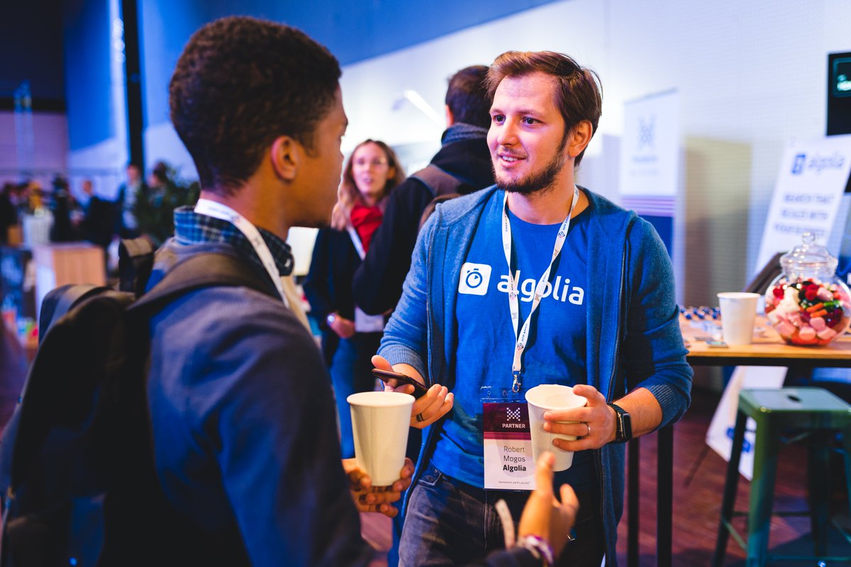 MobileOneEvent's tweet photo. The @algolia team was at #MobileOne, the gathering of the #mobile community on November, 13th and 14th in Paris.
Algolia helps businesses across industries quickly create relevant, scalable, and lightning fast search and discovery experiences. https://t.co/I9CljeT8Wj