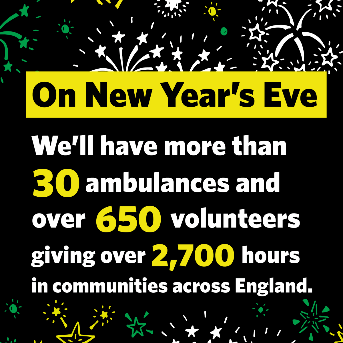 stjohnambulance's tweet photo. Massive thank you to the 650 #StJohnPeople who will be out supporting their communities this #NewYearsEve! You are incredible 🎉 #ServingYourCommunities https://t.co/6W8SPHj4bc