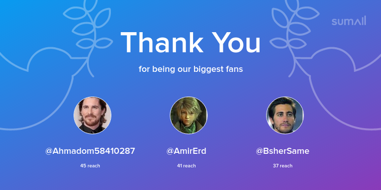 animetime98's tweet photo. Our biggest fans this week: Ahmadom58410287, AmirErd, BsherSame. Thank you! via https://t.co/iByccdODSB https://t.co/0sbmKhG3gL