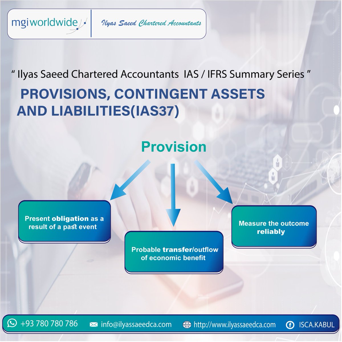 Ilyas Saeed Chartered Accountants IAS / IFRS Summary Series ”
PROVISIONS, CONTINGENT ASSETS
AND LIABILITIES(IAS37)

#IAS37
#IlyasSaeedCharteredAccountants