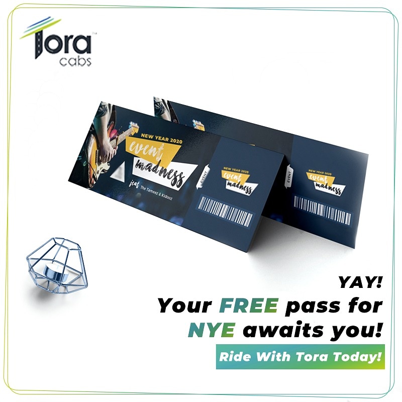 ToraCabs's tweet photo. Yes, you read it right! Ride with Tora and stand a chance to win FREE passes to the most exciting New Year's Eve Party in Hyderabad!
#GoSurgeFree #ToraCabs
#NewYearsEve #NewYearParty #WinFreePasses #FreePasses #WinPasses https://t.co/95ipe8iTKs