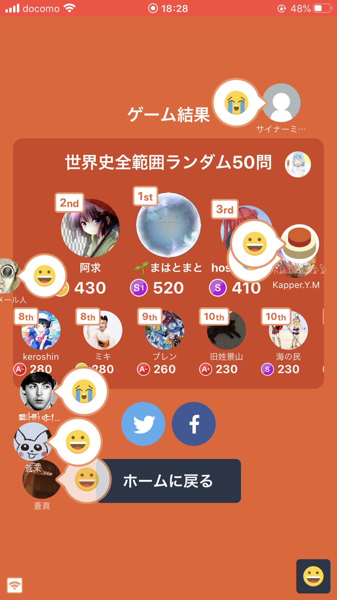 メラビアンの法則 世界史クイズ大会参加してくれた人たちありがとうございました 最終的に人集りました 来年はもっと勢力的にクイズ大会を開催していきたいですね