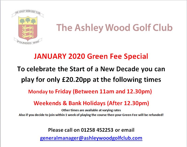 Here at The Ashley Wood GC we would like to wish everyone a very happy &amp; great golfing 2020. 

To celebrate the start of a new decade we have a special offer for the month of January. 

If you haven't played the course it's definitely worth a visit!