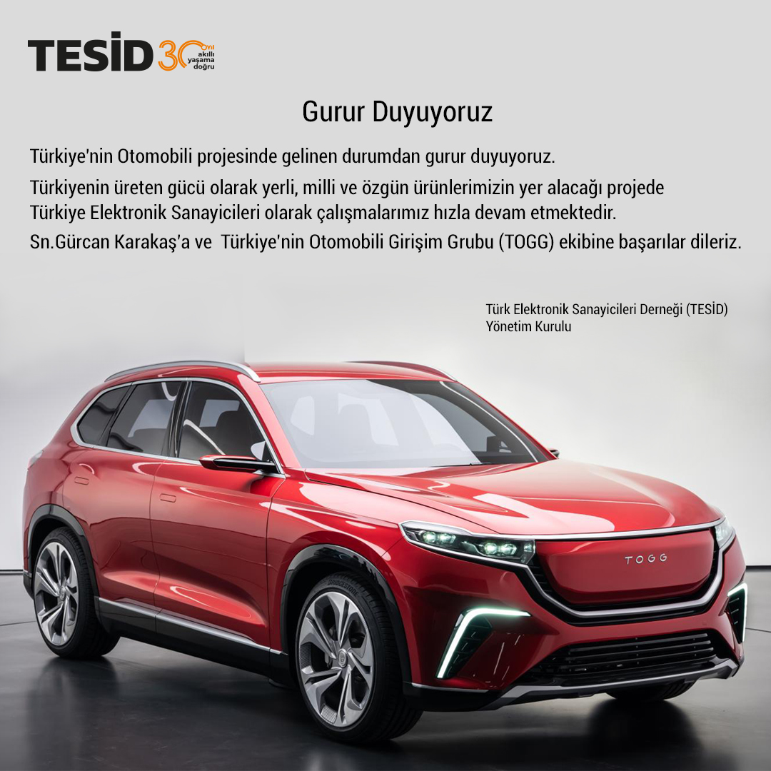 netaelektronik's tweet photo. Türkiye Elektronik Sanayicileri Derneği (TESID) Yönetim Kurulu olarak Türkiye’nin Otomobili Girişim Grubuna (TOGG) başarılar dileriz.
NETA ELEKTRONIK
#TOGG #Turkiyeninotomobili #netaelektronik #TESID
https://t.co/jCchbvHJoe https://t.co/tVM20PY5TL
