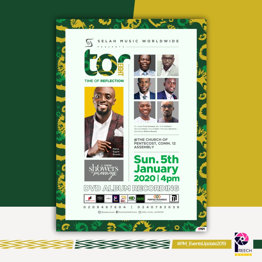 PreechMedia's tweet photo. #PM_EventsUpdate2019
#TOR8
#ShowersOfBlessings
TOR 8 (TIME OF REFLECTION)
DVD Album Recording
Theme: Showers Of Blessings
π 5th January, 2020
π 4pm
βͺ The Church Of Pentecost, Community 12 Assembly https://t.co/XFn26AlTci