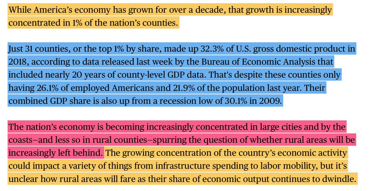 LibrariumViews's tweet photo. #GlobalTrends - Just 31 counties made up 32.3% of #US GDP in 2018...https://t.co/6QKJXOysA2 #Urbanisation #EconomicConcentration (1/2) https://t.co/u7xI3scsiC