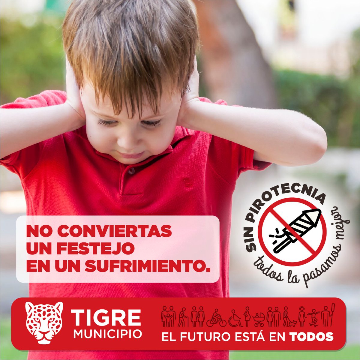 ZamoraJulio's tweet photo. Queremos generar conciencia del daño que ocasiona el uso de pirotecnia, por eso suspendimos el uso de la misma en actos y espectáculos organizados por el @MunicipioTigre. Te invitamos a que te sumes a la campaña #PirotecniaCero https://t.co/ik8eOJpy4X