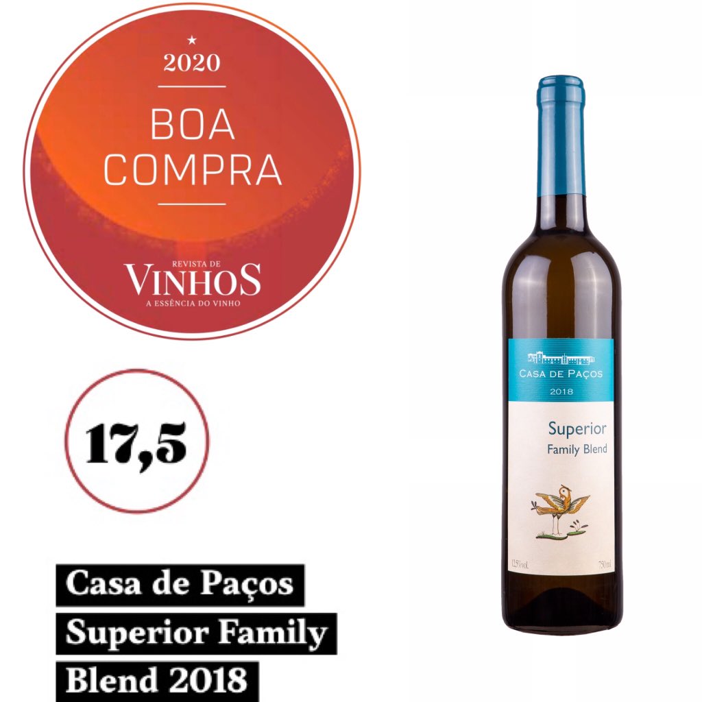 Quinta_de_Pacos's tweet photo. A accolade of “good choice” and 17,5pts in Revista de Vinhos for our Family Blend of #alvarinho #Arinto #fernaopires #loureiro #wine #portuguesewine #portugal #vinhoregionalminho #estatebottled #quintadepacos https://t.co/mAzrYQppkx