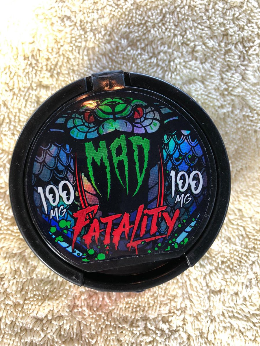 LiverpoolSnus's tweet image. New in stock we have the Mad Fatality’s 😮🐍 these are the strongest we have in stock 😁 they are a mint flavoured nice soft pouch!